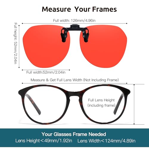 Image of Trysee Round Clip-On Flip-Up Blue Light Blocking Glasses for Eyes Strain /Light Sensitive TS1009