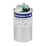 VEXUNGA 35/3 uF 35+3 MFD 370VAC or 440VAC Dual Run Start Round A/C Capacitor CBB65B 35 3 uF Air Conditioner Capacitors for AC Unit Fan Motor Start or Heat Pump or Condenser Straight Cool