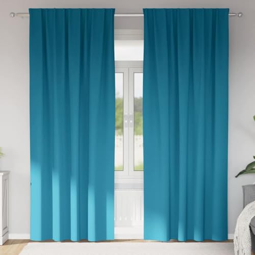 Rideaux occultants turquoise de haute densité en polyester 225x140 - 2