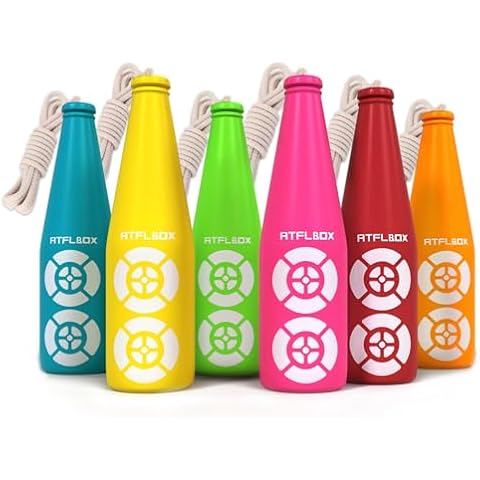 Atflbox 6 Pack Shatterproof Plastic Bottle Target for Backyard Shooting, Bright Colors with Hanging Rope for Target Practice, Ideal for Indoor and Outdoor Training Cover