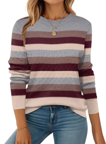 Zeagoo Womens Sweaters Long Sleeve Tops Crew Neck Knit Pullover