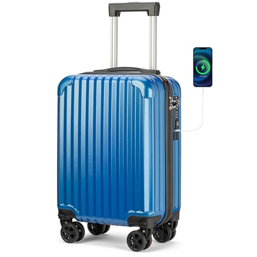 Personal Item Suitcase 18x14x8 Inches Hardside Built In TSA Lock ...