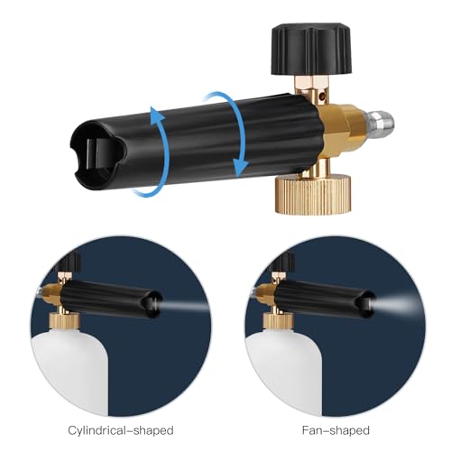 Geichan 1/4" Quick Release Pressure Washer Snow Foam Cannon Lance Gun,1L High Pressure Washer Soap Dispenser Bottle with Foam Lance Gun and 5 Color Nozzles for Garden Cleaning,Car Washing - Image 3