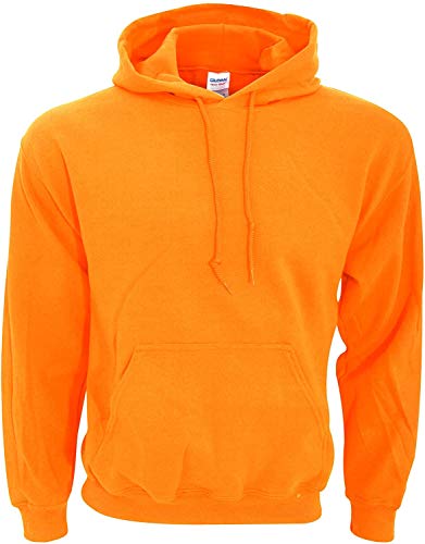 Hooded Pullover Sweat Shirt Heavy Blend 50 50 7.75 oz. by Gildan (Style# 18500) (Large, Orange)