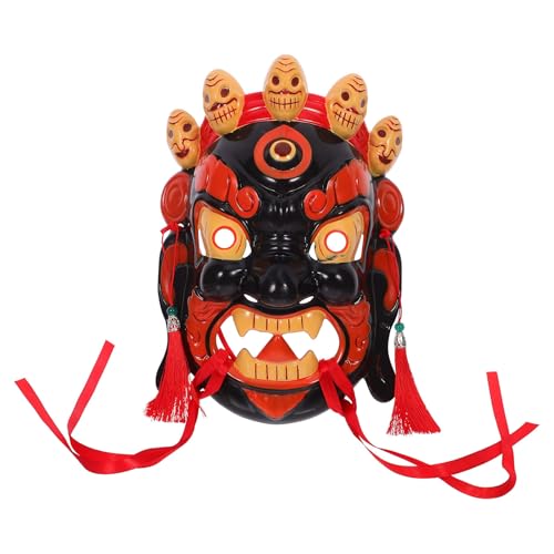 Leggera e confortevole: progettata per un uso prolungato, questa maschera tradizionale fatta a mano offre una struttura leggera, garantendo comfort durante festival, spettacoli o decorazioni per feste al tempio
