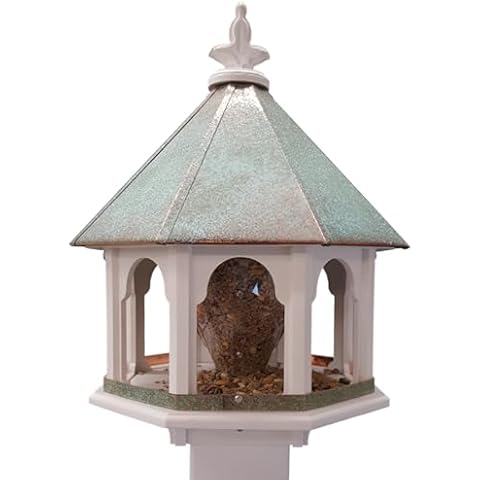 Octagon Wild Bird Feeder Solid Cellular PVC Patina Roof Made in The USA (SBF8V) (4" x 4" Mount) Cover