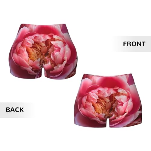 peonyony Pattern Sports Shorts, high Elastic Slim Fitness Pants, Suitable for Yoga/Leisure/Daily wear3