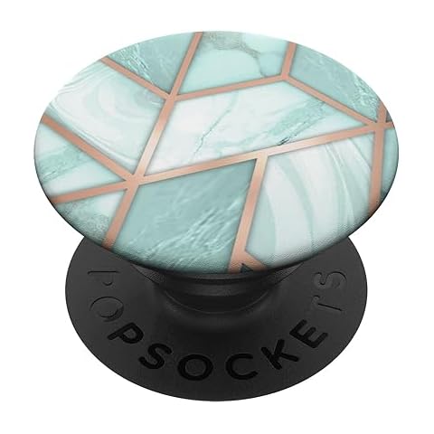 Green-Mint-Teal-Marble-Effect - Geometric-Design PopSockets PopGrip: Swappable Grip for Phones & Tablets PopSockets Adhesive PopGrip Cover
