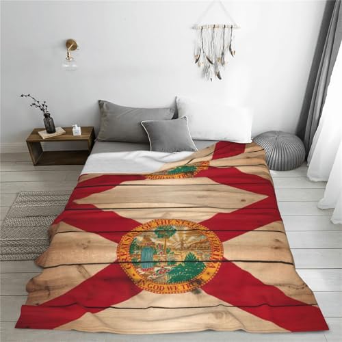 Couverture polaire drapeau de la Floride plaid chaud pour lit