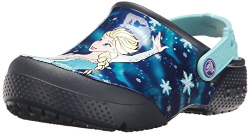 crocs Girls' Crocsfunlab Frozen Clog, Navy, 3 M US Little Kid
