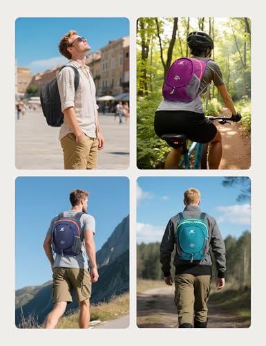 Mochila liviana plegable para senderismo 15L negro miniatura 6