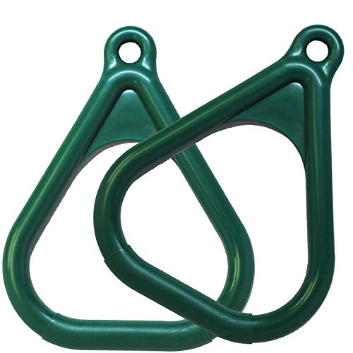 Playkids Trapeze Rings - Multi Colored Safe Grip Handles (Green)