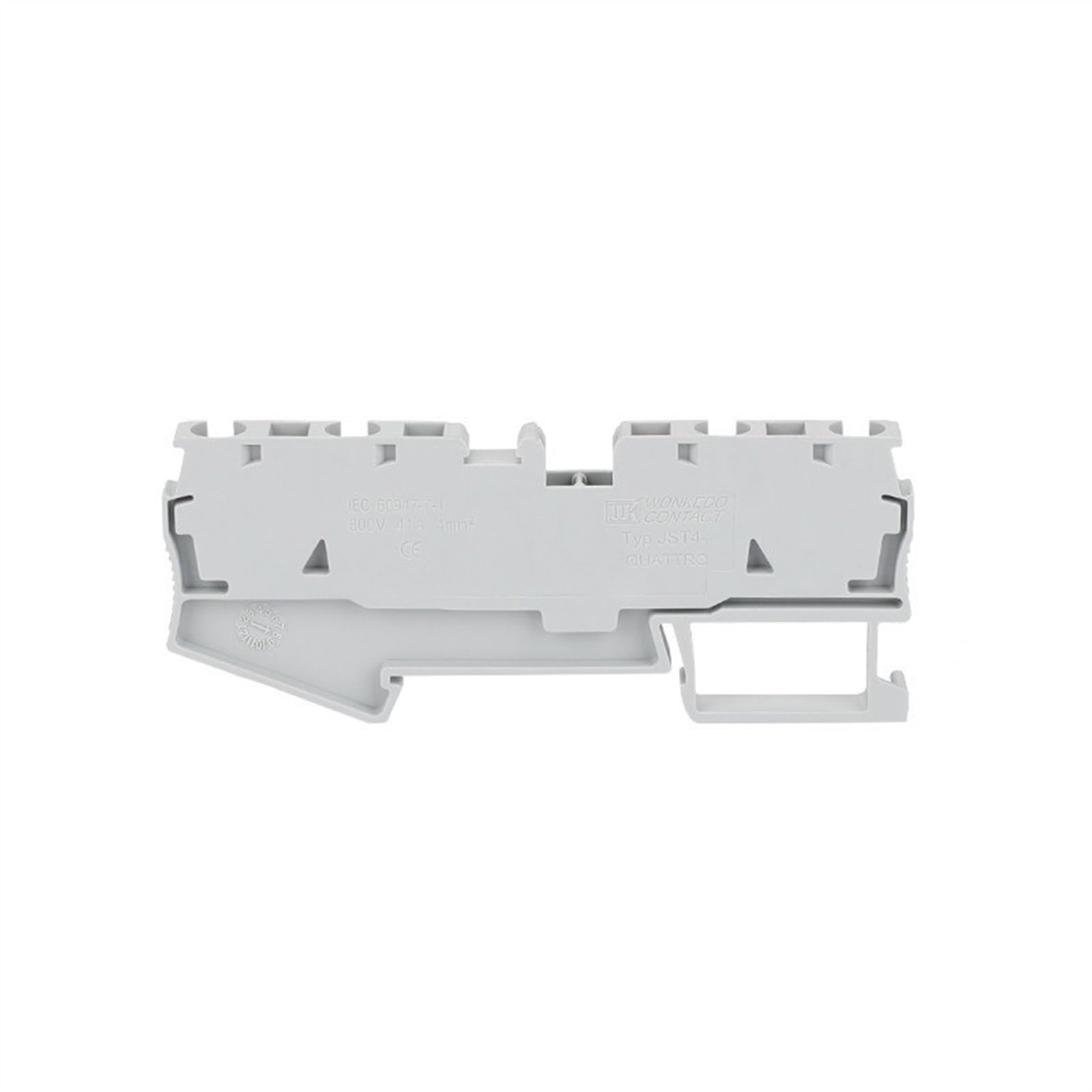 Cable Termin ST4-QU 10 Uds. Jaula de resorte 4 conductores enchufe ST 4 QUATTRO 4mm2 conector eléctrico bloque de terminales de carril Din(Grey)