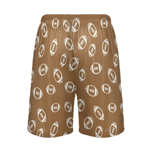Men's Pajama Shorts Sport Football Brown Pajama Bottoms Casual Athletic Sleep Shorts with Pockets 23029442