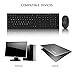 Wireless Keyboard Mouse, Jelly Comb 2.4GHz Ultra Slim Full Size Rechargeable Wireless Keyboard and Mouse Combo for Windows, Laptop, Notebook, PC, Desktop, Computer (Black)