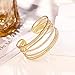 NICEIGHT 18K Gold-Plated Cuff Bracelet for Women Irregular Adjustable Open Bangle Cuff Bracelets Chunky Wide Multi-layer Hammered Cuff Bracelet S5