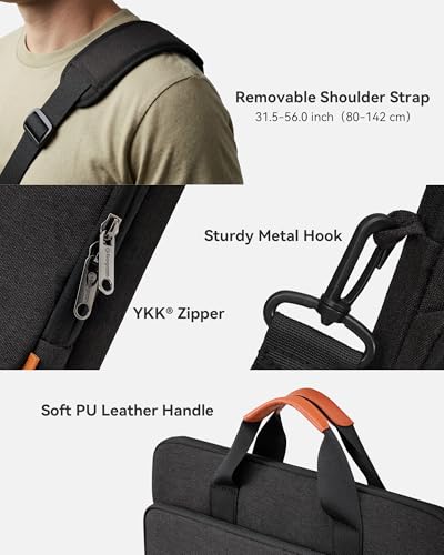 bagasin Laptoptasche Laptop Aktentasche Passt bis zu 15 15,6 16 Zoll Laptop Erweiterbare wasserdichte Schultertasche Umhängetasche Tragetasche Notebooktasche PC Computer Tasche