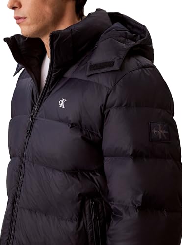 Calvin Klein Herren Ls Nylon Zip Off Hood Down Puffe Lv04rg515g Jacken (1 Stück), Blau (dunkler Saphir), L – Ansicht 3