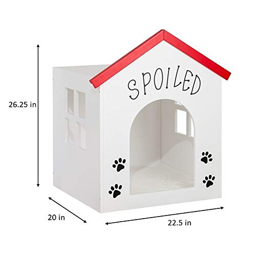 Elegant Home Fashions White Pet House with Paw Design (PET-987) - Image 4