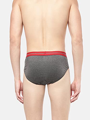 Image of Macroman Salsa Classic V-Brief for Men, (Pack of 2,L) Compact Cotton Underwear with Contour Pouch, Soft Waistband & Anti-Microbial Finish, Black Melange