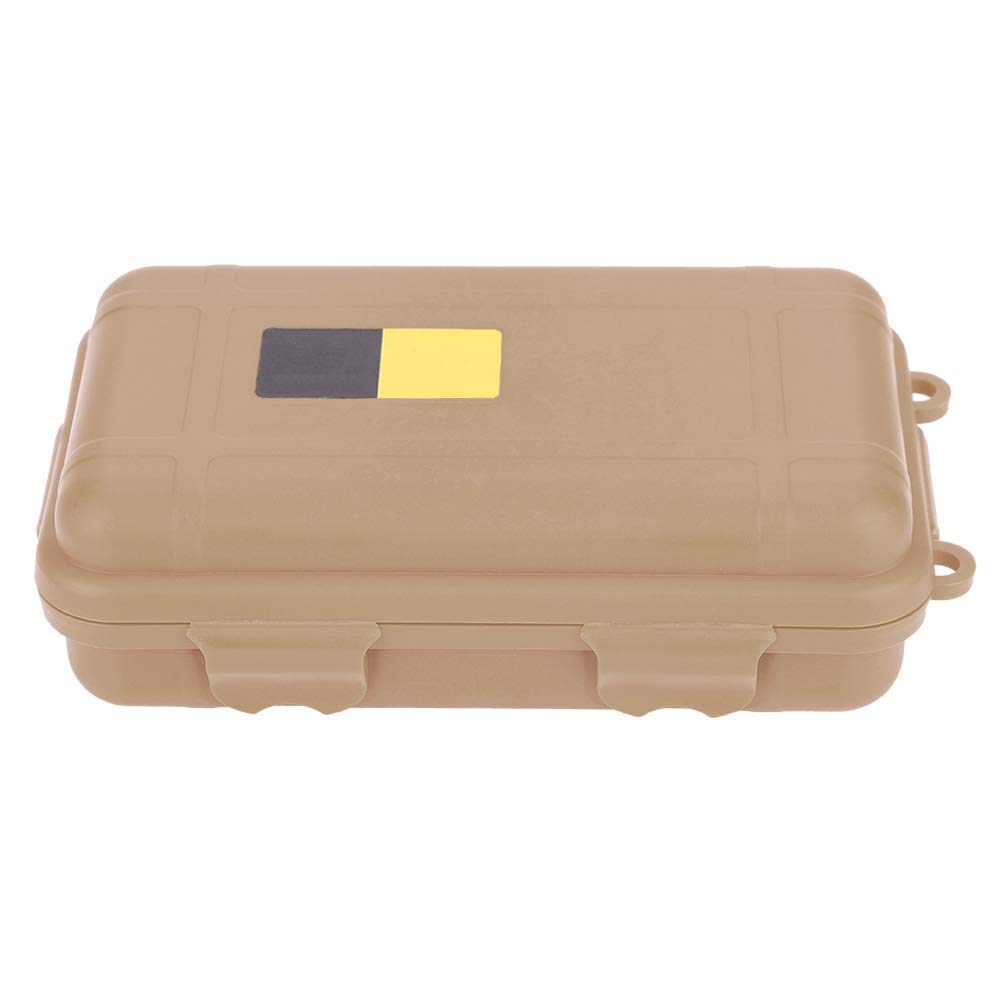 Fafeims Outdoor Plastic Survival Waterproof Equipment Box Sealed Container Box Dustproof Pressure-Proof (Tan Big)