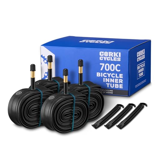 Image of 4-Pack Road Bike Tubes 700 x 23c /25c 28c /32c 35c /43c - Butyl Rubber 700c Bike Tube Replacement - Presta /Schrader - 48mm / 60mm