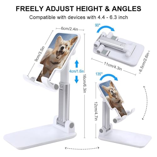 Support de téléphone portable pliable Corgi réglable pour bureau et table