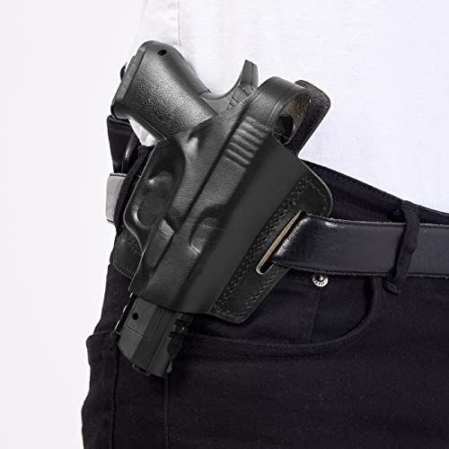 Koltster Alis340 2 Slot Pancake Leather Holster Thumb Break Fits Glock 17 19 22 23 26 27 Rh Handmade! (Black) #TOP5