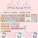 TYRIXKI PBT Keycaps 136 Keys MOA Profile Cat Keycaps Dye-Sublimation Rainbow Gummy Keycap Cute Custom Keycap Set for Cherry Gateron MX Swithes Mechanical Keyboards