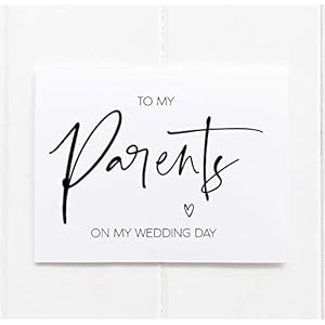 To My Parents Wedding Day Card Mom and Dad of the Bride and Groom Gift