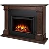 Real Flame Callaway 63 Grand Electric Fireplace with Mantel in Chestnut Oak, Free-Standing Oversized Indoor Electric Fireplace with Mantel, Adjustable Thermostat, Automatic Safety Shut-Off.