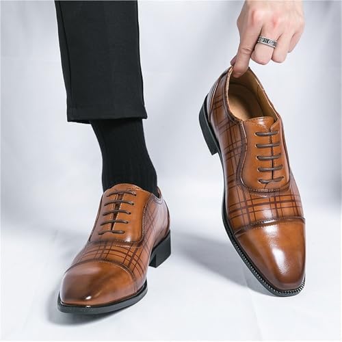 Mens Lace up Classic Wingtip Dress Shoes Brogue Leather Oxford Business Formal Office Work Shoes3