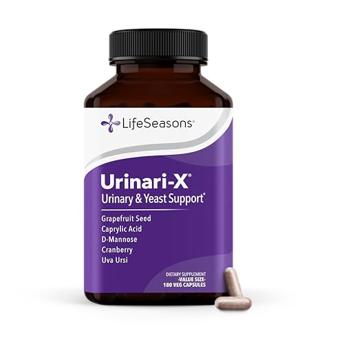 Urinari-X - Urinary Tract Support - Fast Acting UTI Relief - Vitamin Supplement for Healthy Bladder Function & Immunity - D-Mannose Cranberry Caprylic Acid Uva Ursi & Grapefruit - 180 Capsules