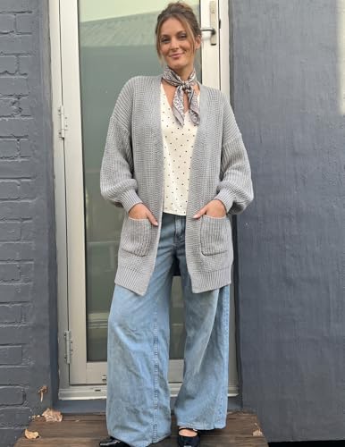 Image of MEROKEETY Long Sleeve Oversized Cardigan Sweaters for Women | Fall Winter Sweaters, Open Front, Chunky Knit, 2026 Casual Work Outerwear with Pockets