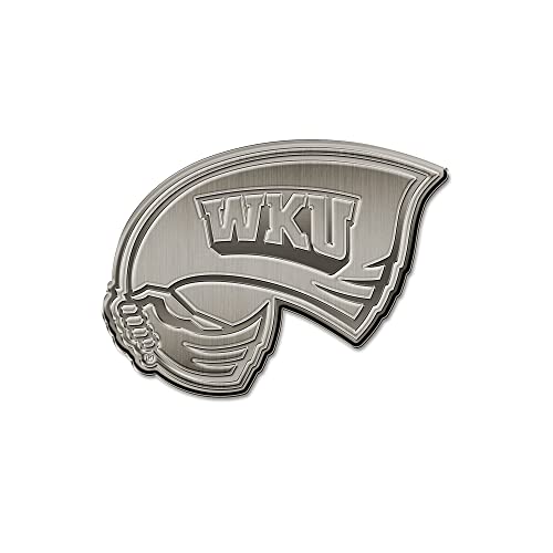 Rico Industries NCAA Rico Industries Western Kentucky Hilltoppers Antique Auto Emblem Antique Nickel Auto Emblem for Car/Truck/SUV