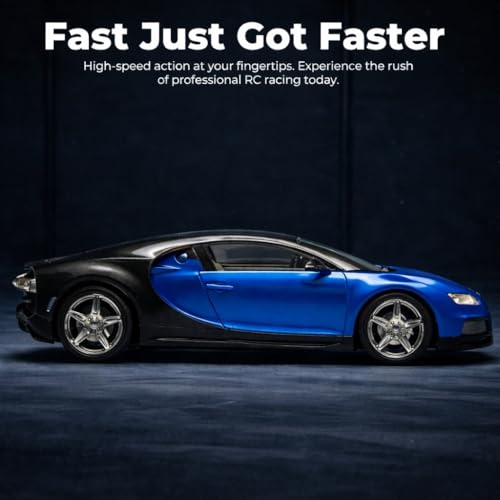Image of Remote Control Car Rechargeable, Blue and Black, Sports Supercar RC Toy with Wireless Controller, for Kids (Black-Blue)