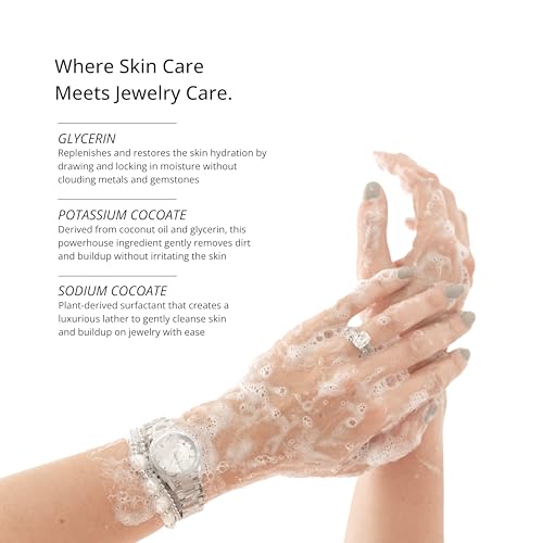 Jewelry Wash - Jewelry Cleaner Hand Wash Solution, Plant-Based Ring Cleaner Safe All Metals Stones, No Removing Jewelry, Made in The USA3