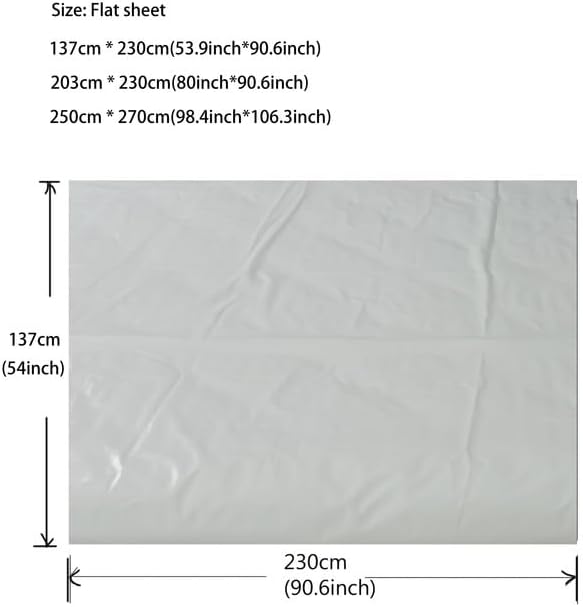 Queen Size TPU Bed Sheet, White - Eco-Friendly, Non-Toxic, Odorless, Soft & Skin-Friendly Waterproof Fitted Sheet - Dustproof, Stain-Resistant, Durable53.9in*90.6in