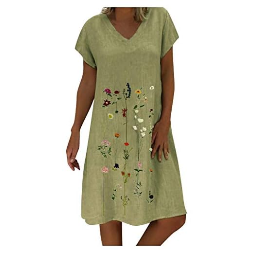 riou Vestidos Mujer Elegantes Tallas Grandes Retro Suelto Maxi Vestidos Boho Vestidos Cruzados de Manga Corta Chic de Noche Falda de Playa Adolescente Niña Ropa Larga Días Festivos