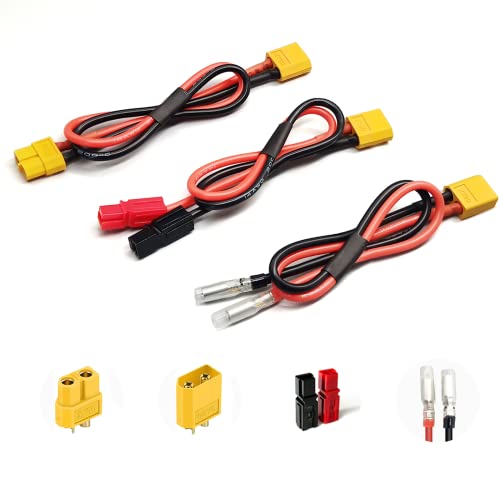 HUDAMZKY Elektrofahrrad-Batteriekabeladapter PP30/XT60/Bullet-Anschluss Elektrofahrrad-Batteriekabel für Elektrofahrradzubehör (XT60 to PP30) Cover