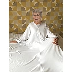 Sábana de Seguridad para Geriatría | Cama Adulto 90x190cm | Manga Larga | Algodón Peinado OEKO-TEX | Cierre Cremallera | Marca Amama