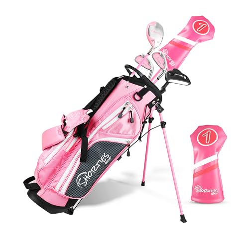 Image of Shorties Golf - Kids Golf Club Set | Perfect for Toddler Golfers and Kids 34 inch-38 inch Tall | EasyCarry Stand Bag | Driver, 7-Iron, Putter, Headcover, and Rain Cover
