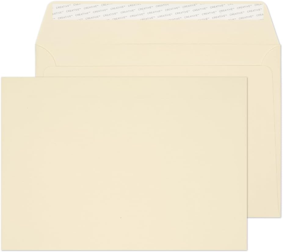 Blake Creative Senses C5 162 x 229 mm 145gsm Luxury Handmade Feltmark Peel & Seal Wallet Envelopes (44FT347) Ivory - Pack of 25