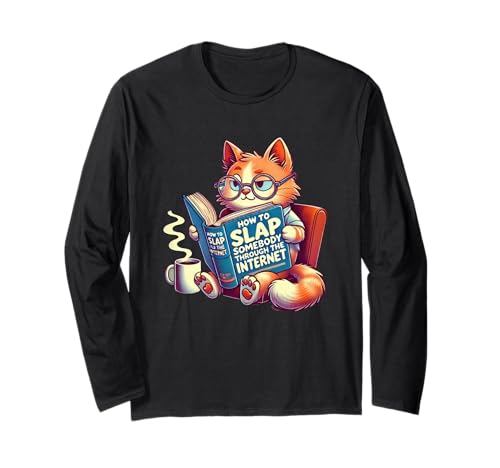 Come schiaffeggiare qualcuno attraverso Internet Cat Meme divertente Maglia a Manica