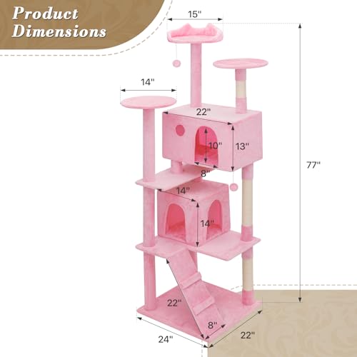 Torre para Gatos Moderna Athena 77 pulg Altura con Rascador y Consolas miniatura 3