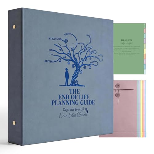 End of Life Planner When i Die Binder with Document Pockets The End of Life Planning Guide Folder Organizer for Estate & Funeral Planning Important Personal Info Final Wishes & Letters 8.5x11 Haze Blue