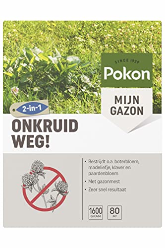 Pokon Onkruid Weg! - Onkruidbestrijder voor in het gazon - Inclusief Gazonmest (1,6kg voor 80m²)