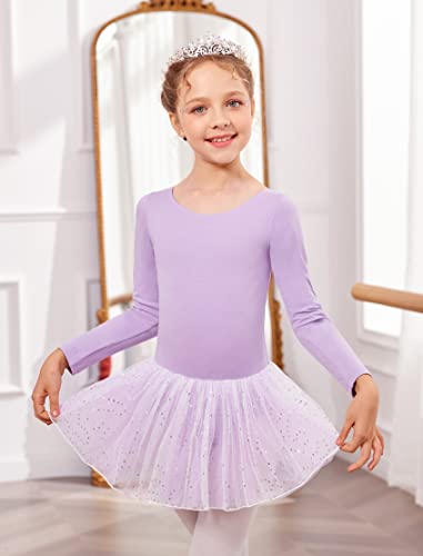 Zaclotre Girls Ballet Long Sleeve Skirted Leotards with Tutus Skirt Dance Dress Ballerina Outfits2