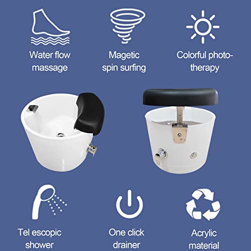 Masajeador de pies para pedicura, spa con masaje de burbujas de calor, nodos elevados y reposapiés para relajación y manicura saludable