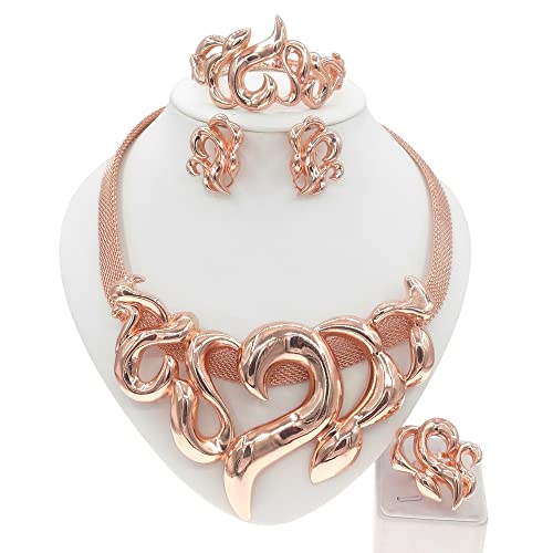 Juego de joyas bañadas en oro para regalo de dama de honor de boda 2